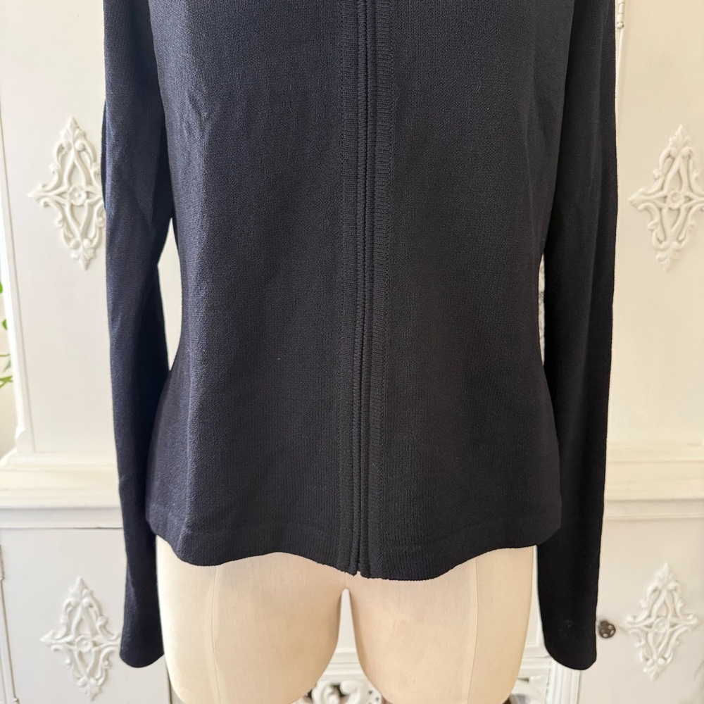 St.John Sport Black Knit Full Zip Jacket - Picture 4 of 11